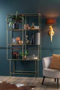 Rack 3 Shelves Metal/Glass Gold