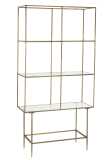 Rack 3 Shelves Metal/Glass Gold