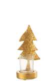 Candle Holder Xmas Tree Poly Gold