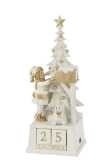 Calender Xmas Tree Poly White/Gold