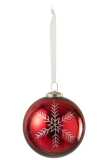 Kerstbal Glas Rood Large