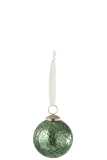 Xmas Bauble Glass Green Small