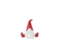 Santa Sitting Ceramic Red/White