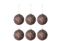 Boite De 6 Boules De Noel Givres