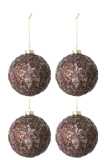 Boite De 4 Boules De Noel Givres