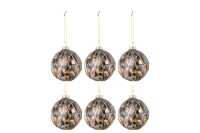 Doos Van 6 Kerstballen Touwen Glas