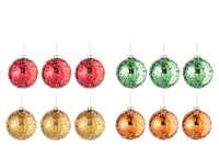 Boite De 12 Boules De Noel 3+3+3+3