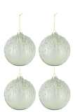 Box Of 4 Christmas Baubles Pearls