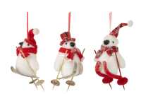 Hanger Penguin Santa Claus Skis