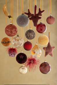 Boule De Noel Paillettes Plumes