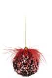 Boule De Noel Paillettes Plumes