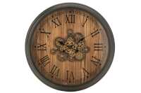 Clock Round Roman Numerals Gears