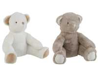 Bear Plush White/Grey Large