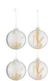 Box Of 4 Christmas Baubles 2+2