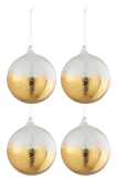 Box Of 4 Christmas Baubles Shiny