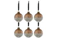 Box Of 6 Christmas Baubles Pearls