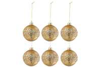 Box Of 6 Christmas Baubles Round