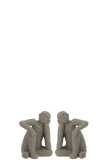 Set Of 2 Bookend Sitting Cement