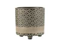 Flowerpot Mosaic Ceramic Grey/Blue