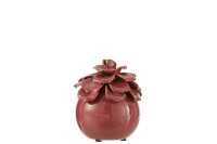Fiore Decorativo Ceramica Rosa