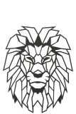 Wall Decoration Lion Metal Black