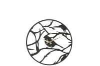 Horloge Oiseau Metal Noir