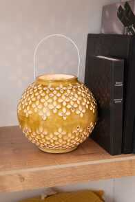 Lantern Ball Perforated Iron Ochre