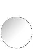 Mirror Round Metal/Wood Black