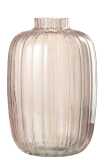 Vase Lines Glass Pink Large