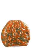 Vase Flat Spots Glass Orange/Green