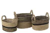 Set Of 3 Baskets Aline Raffia