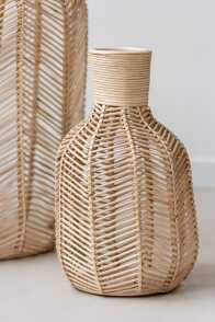 Basket Bottle Raffia Natural