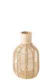 Basket Bottle Raffia Natural