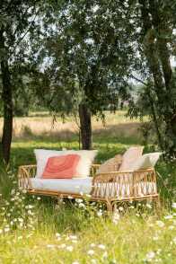 Bett Pierre Rattan Naturell