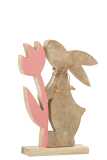 Hasen Blume Holz Rosa Large