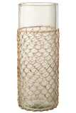 Vase Tricot Verre/Rotin