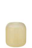 Vase Stripes Glass Light Yellow