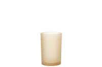 Photophore Carres Verre Beige