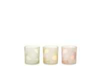 Tealight Holder Rounds Glass Mix