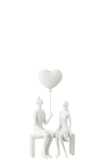 Couple Assis Cœur Ballon Poly