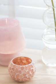 Tealight Holder Mosaic Glass Pink