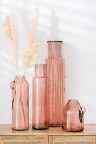 Vase Zylinder Glas Hell Rosa Small