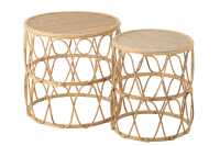 Set Of 2 Sidetable Wave Pattern