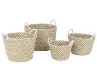 Set Of 4 Basket Round Handles