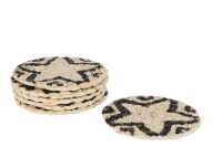 Set Of 6 Coasters Round Star