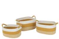 Set Of 3 Coil Basket Rectangle