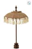 Parasol Kwast+Voet Jute/Hout