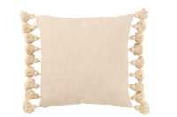 Cushion Tassel Cotton Peach Square