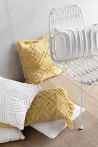 Cushion Tassel Cotton Mustard Long