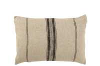 Cojin Lineas Lino Beige Largo